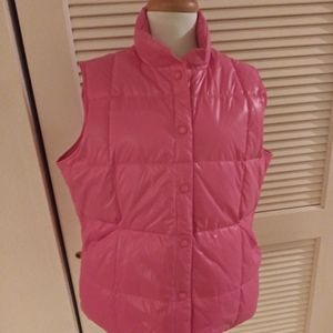 New Land's End Down Vest Rose Pink size L 14 - 16